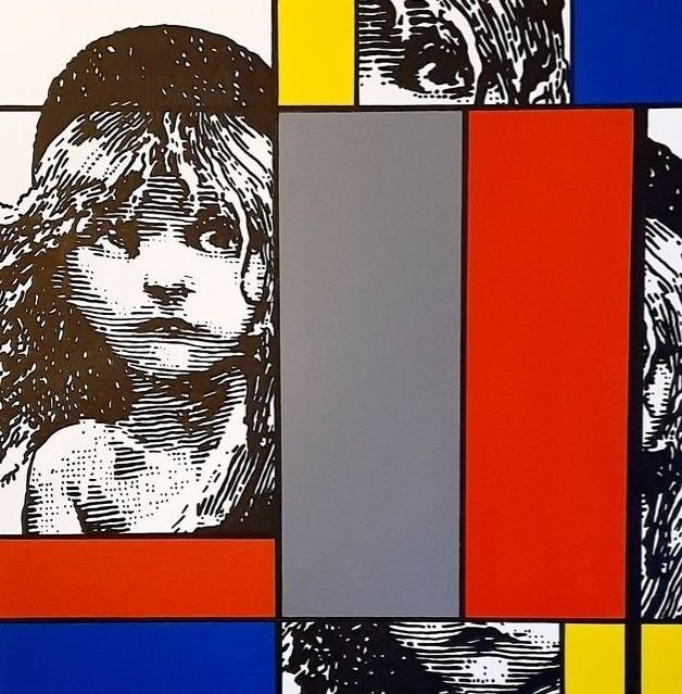 DVERSO- LES "PIET" MONDRIABLES: Dverso - Les "Piet" Mondriables. Acrylic on canvas - Signed - 2020. Les "Piet" Mondriables. Influenced by the styles of Warhol and Piet Mondriaan. Dverso has created a powerful Pop/Street Art image of