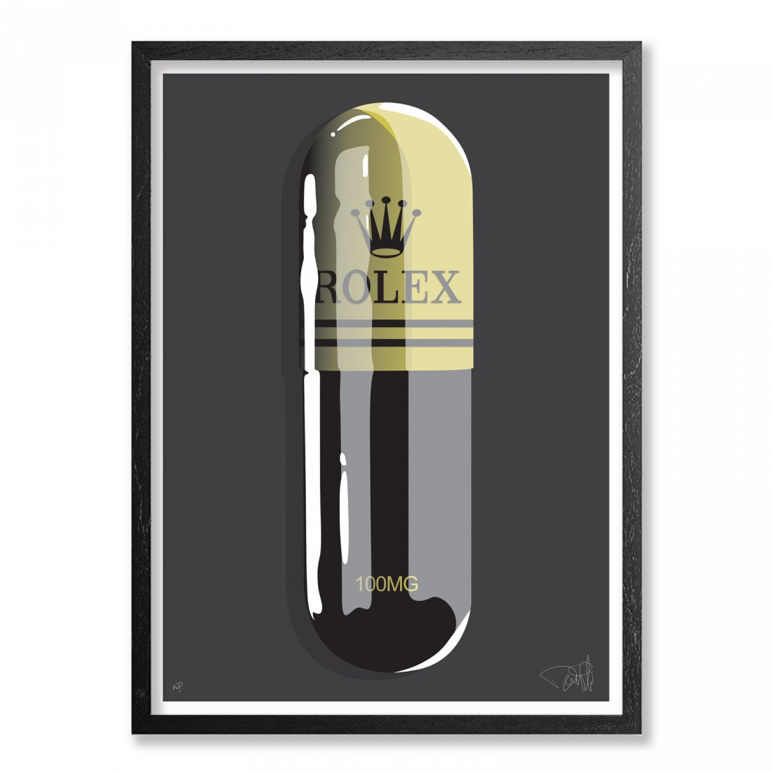 DENIAL - FASHION ADDICT - ROLEX: ARTIST:Denial TITLE: Fashion Addict - ROLEX Numbered, Signed, Stamped on Reverse EDITION SIZE:100 MEDIUM: Archival Pigment Print on 330 GSM Canon Fine Art Paper. SIZE: 18"x 24" Fashion Addict Refill i