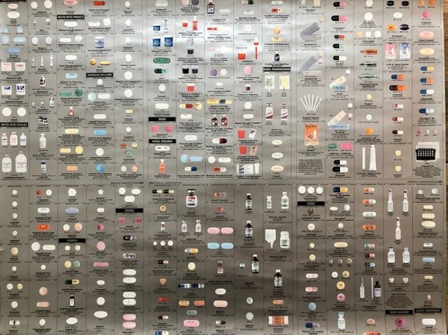 DAMIEN HIRST - SILVER PANEL FROM PHARMACY: Damien Hirst - Pharmacy Panel (Silver) Original 1st Edition - 1997. Designed as part of the original Pharmacy installation way back in 1997 with Damien now arguably one of Britain's most bankable arti