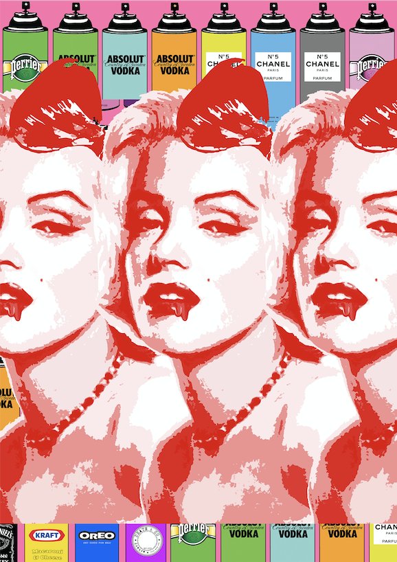 DEATH NYC - MONRO SPRAY 12 (MARILYN MONROE): DEATH NYC - Monro Spray 12 (Marilyn Monroe) Size: 45cm x 32cm Edition of 100 + Artists Proofs Print is signed and dated by DEATH NYC. Paper: Fine art 300 gsm paper Comes with Certificate of Authentici