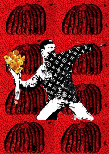 DEATH NYC - "RED PUMKIN THROW 1" - BANKSY X KUSAMA (1 of 4)