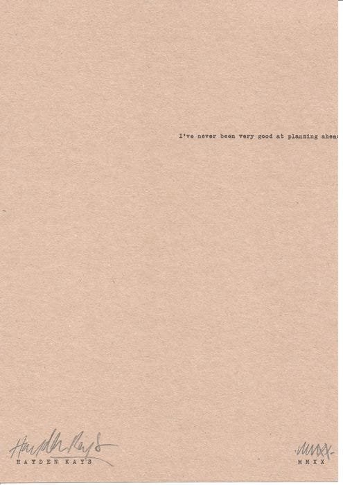 HAYDEN KAYS - WATCH THIS SPACE - ORIGINAL (1 of 5)