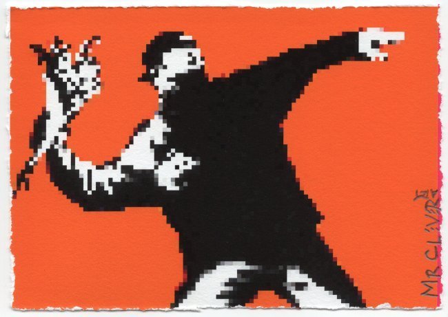 MR CLEVER - BANKSY THROWER ORANGE - ORIGINAL (1 of 4)