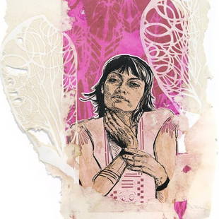 SWOON - IRINA: Artist: Swoon Title: Irina Archival Pigment Print on Hahnemuhle 210gsm 50% rag watercolor paper 13x 19 inches; paper size Hand numbered edition of 250 About the Artist: Caledonia Curry, whose work app