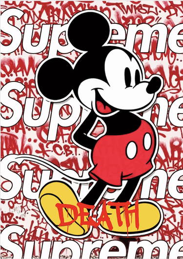 Death Nyc Sup Death Mouse Disney X Supreme 0050 On Dec 04 21 Artmeetsstreet X Mercer Auctions In Ca