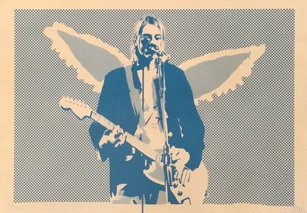 PURE EVIL - KURT COBAIN: Pure Evil - Kurt Cobain 1 Color Screen-Print on Heavy Matt Stock paper Ed of 100. Limited Edition Signed and Numbered by Pure Evil Print: 57/100 Dimensions: 35 x 50 cm About Pure Evil: To understand a