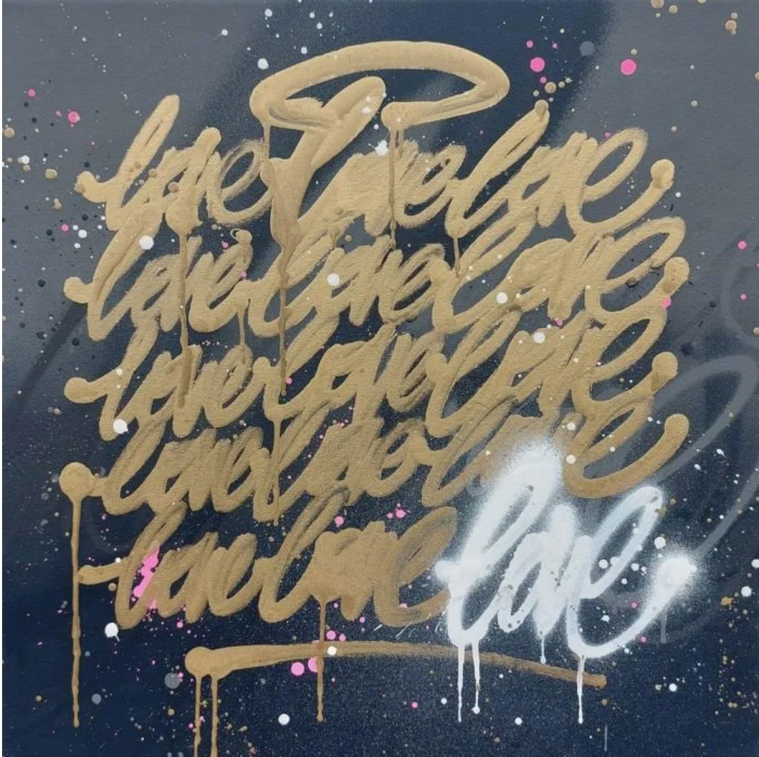 UNIK - GREY LOVE - ORIGINAL CANVAS: Unik (1994) - GREY LOVE Acrylic and Spray paint on canvas - Hand signed - 2021 1/1. Size: 60 x 60 cm stretched, 72 x 2 cm unstretched with borders . Original handmade painting, rolled canvas. Signed b