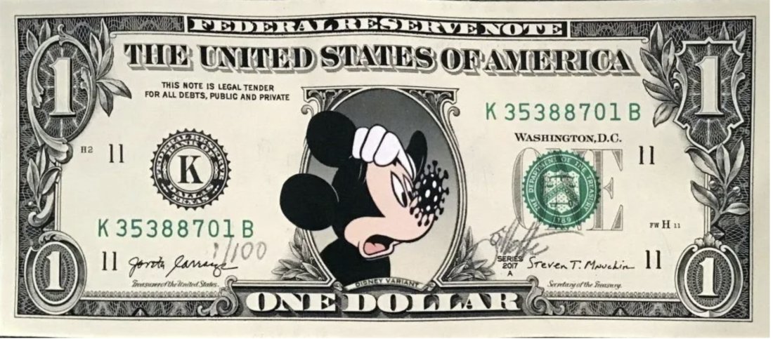 JEFF GILLETTE - MICKEY DOLLAR - COVID DISNEY VARIANT (1 of 4)