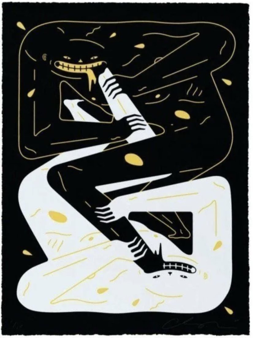 CLEON PETERSON - POWER: Artist: Cleon PetersonTitle: Power Limited edition of 100. Hand-pulled 18 x 24 Inches Black and Yellow screen print. Printed on 290gsm Arches Rag paper with deckled edges. Each print is signed and num