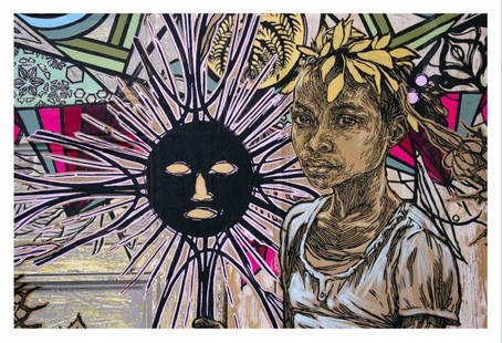 SWOON - EDLINE: Artist: Swoon Title: EDLINE Archival Pigment Print on Hahnemuhle 210gsm 50% rag watercolor paper 13 x 19 inches paper size Hand numbered edition of 250 2020 About the Artist: Caledonia Curry, whose wo