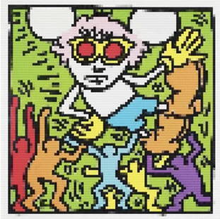 CON ARTIST - HARING BLOCK PARTY: Con Artist - Haring Block Party Ed of 25. 13 x 19 In. Archival Pigment Print on Hahnemuhle 210gsm 50% rag watercolor paper. Signed and numbered. From the sold out Block Hits release focused on famous