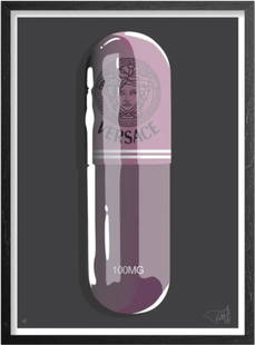 DENIAL - FASHION ADDICT - VERSACE PINK - AP: Denial - Fashion Addict - Versace Pink Numbered, Signed, Stamped on Reverse Ed of AP. MEDIUM: Archival Pigment Print on 330 GSM Canon Fine Art Paper. SIZE: 18 x 24 inches. Fashion Addict Refill is a c