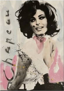 RONALD CHAPEAU - SOPHIA LOREN - ORIGINAL: Ronald Chapeau - Sophia Loren Edition: Original 1/1. Acrylic on paper - Hand signed - Original - 2019 Mixed media (acrylic on screen printing). Hand Signed in acrylic, thick. Size: 100 x 75 cm Who is