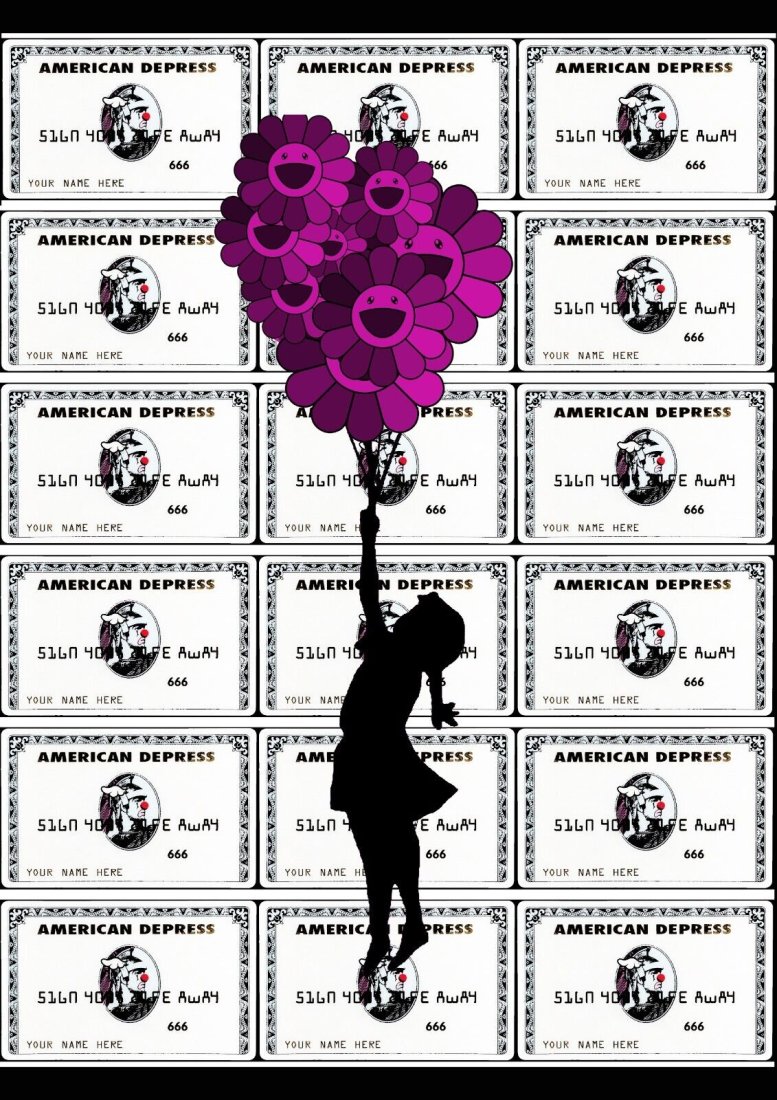 DEATH NYC - DEATH MC922 - BANKSY X AMEX: DEATH NYC - DEATH MC922 - BANKSY X AMEX Size: 45cm x 32cm Edition of 100 The art print is hand signed and dated by DEATH NYC Paper: Fine art 300 gsm paper Print is Blind Stamped and Comes With Certifi