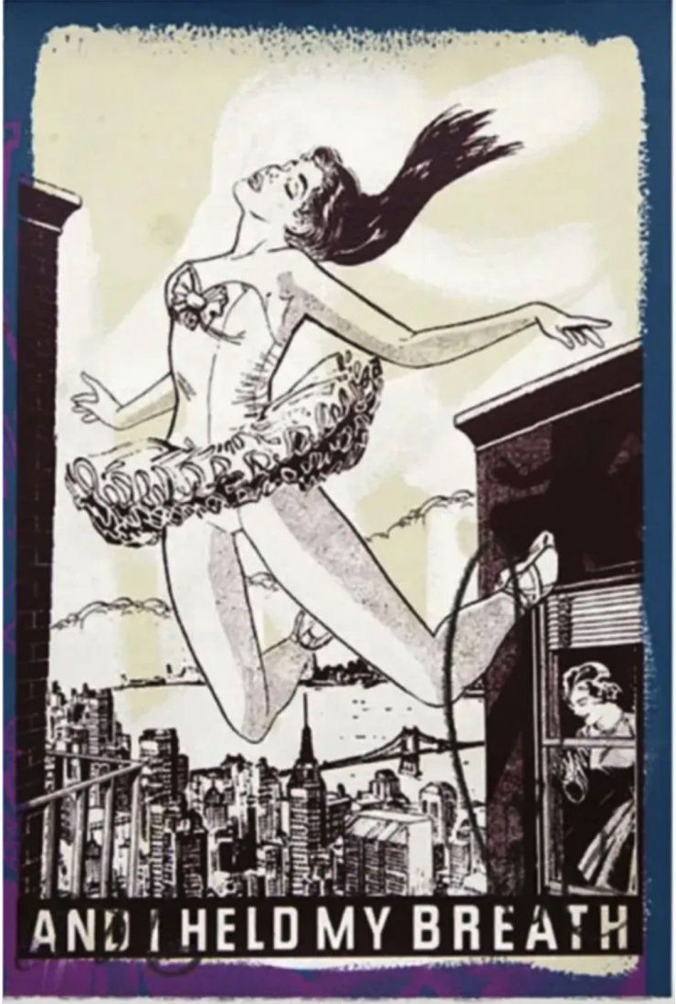 FAILE - AND I HELD MY BREATH: FAILE (b. 1975) And I held My Breath, 2013 Ed. 250 Screenprint and acrylic on Heavyweight Archival paper. 19-1/4 x 12-1/4 inches (48.9 x 31.1 cm) (sheet) Signed in pencil along lower edge, numbered in