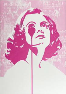 PURE EVIL - GRETA GARBO: Artist: Pure Evil Title: Greta Garbo Size: 35 x 50 cm 1 Colour Screen Print Signed and numbered. Edition of 100 Hand screenprinted by Pure Evil on our new 6 station screenprinting carousel. Greta Garb