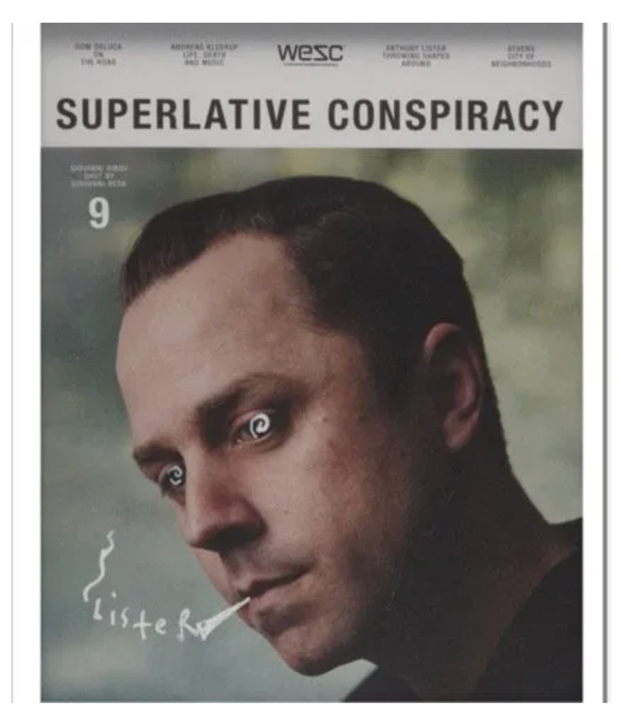 ANTHONY LISTER - SUPERLATIVE CONSPIRACY - ORIGINAL: Artist: Anthony Lister (b. 1979) Title: Superlative Conspiracy, 2014 Original, 1/1. Acrylic on magazine, Framed. 10-1/2 x 8 inches (26.7 x 20.3 cm) (sight) Signed lower left: Lister. From the personal