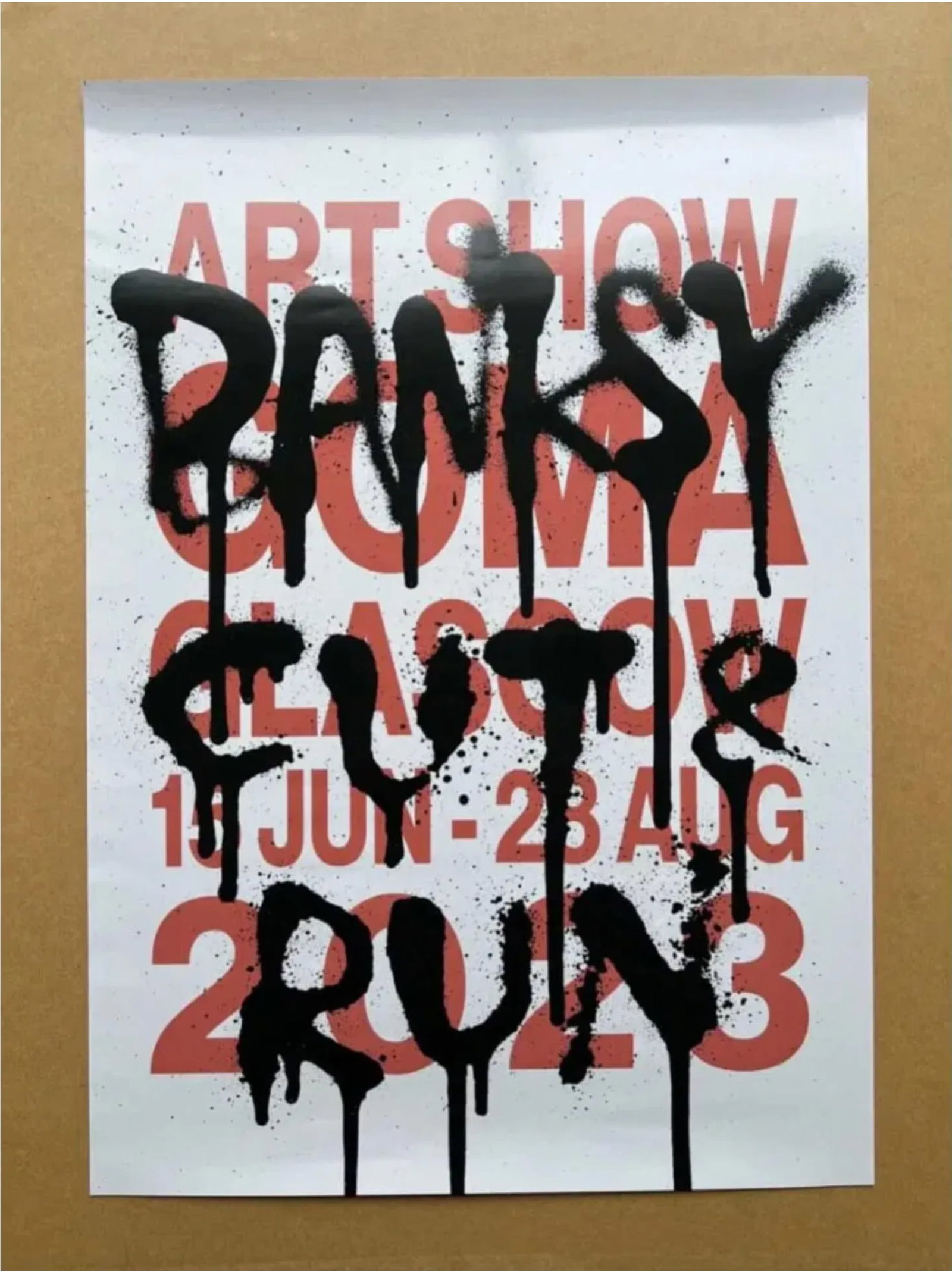 BANKSY - CUT & RUN - OFFICIAL EXHIBIT POSTER: BANKSY - CUT & RUN - Official Exhibit Poster 42.0 cm (h) x 29.7 cm Released by the Glasgow Gallery of Modern Art for the Cut & Run show. 2023.