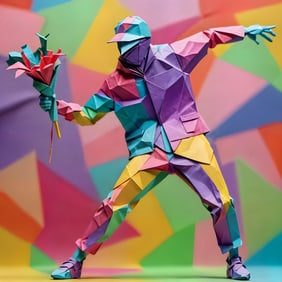 CON ARTIST - BANKSY ORIGAMI THROWER - RARE AP