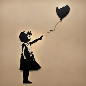 CON ARTIST -  BANKSY BLACK BALLOON - XL CANVAS