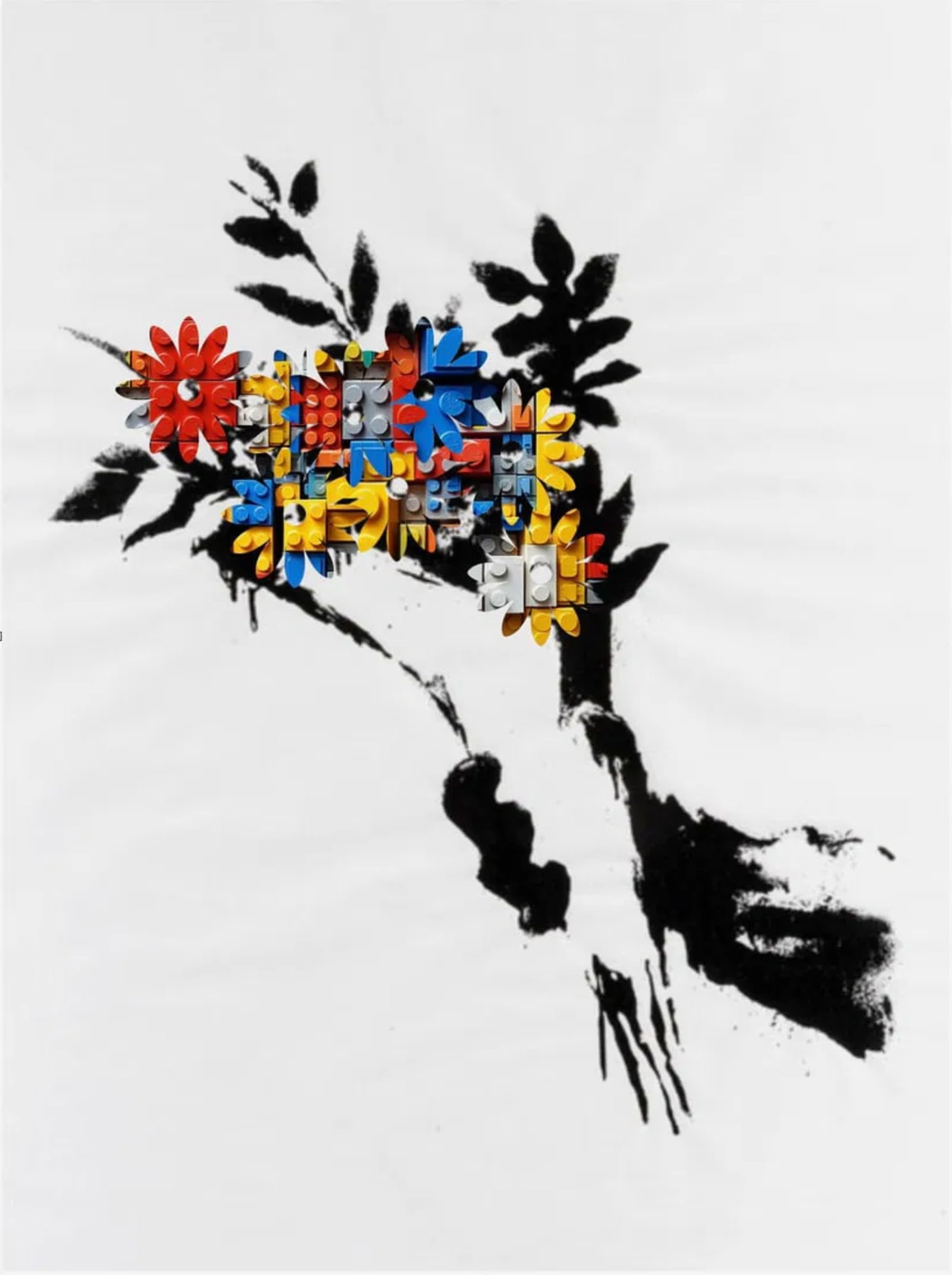 CON ARTIST - LEGO BANKSY GDP THROWER - XXL ORIGINAL CANVAS (1 of 1)