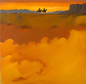 EL RODEO - THE SADDLES ABOVE THE CLOUDS - ORIGINAL XXL CANVAS