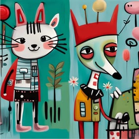 FRIENDS LIKE MINE - CAT AND THE FOX - CANVAS