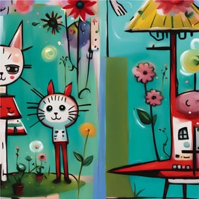 FRIENDS LIKE MINE - FLYING FLOWER FAMILY - CANVAS