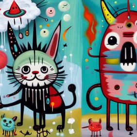 FRIENDS LIKE MINE - COSMIC KITTY AND FRIENDS - CANVAS