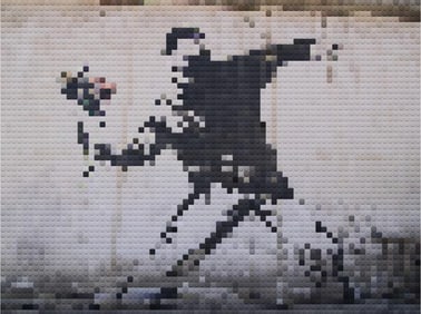 CON ARTIST - BANKSY BLOCK THROWER - XL CANVAS