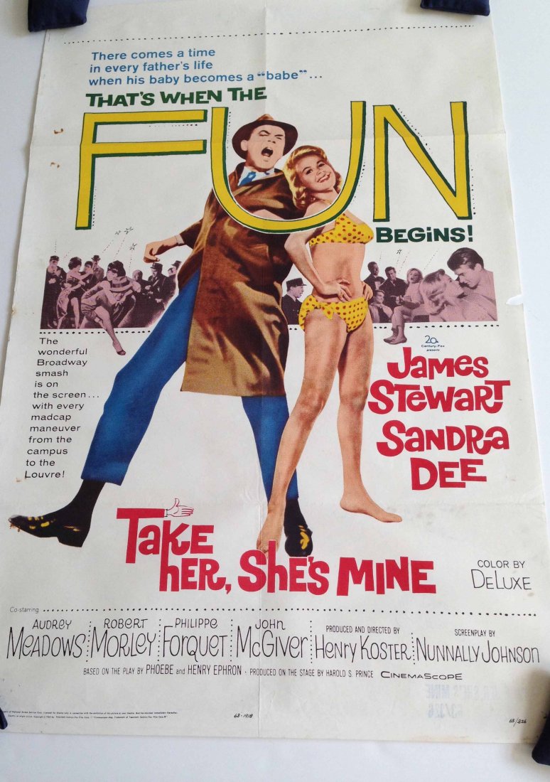 Take Her Shes Mine 27x41 Original One Sheet: Take Her Shes Mine (1963) 27x41 Original One Sheet. Starring James Stewart and Sandra Dee.