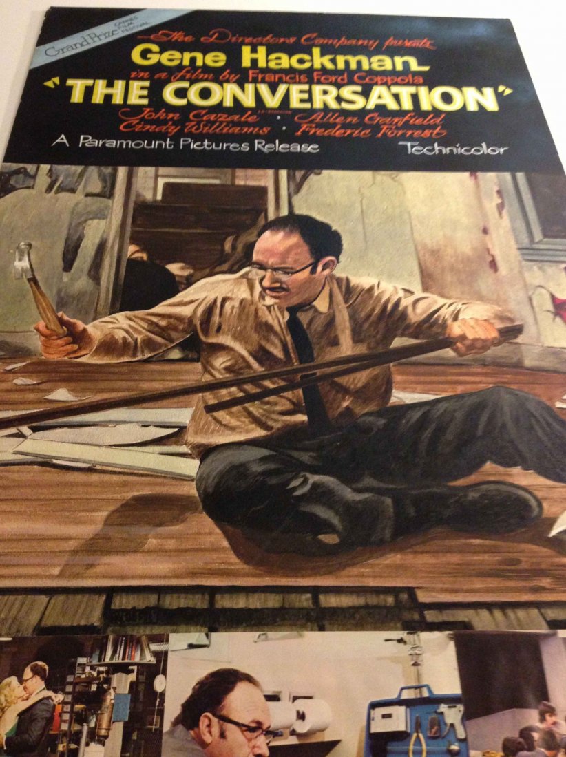 The Conversation Hand Painted John Lomasney Poster: This is a super rare John Lomasney hand painted poster from John McEnroe's private collection! For Sale is a hand painted poster from 1974's The Conversation. Directed by Francis Ford Coppola and star