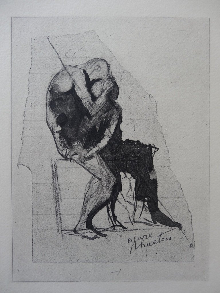 RODIN Auguste : Phaeton & Icarus - ETCHING 1897: TITLE : Phaeton & Icarus MEDIUM : Etching SIGNATURE : Unsigned YEAR : 1897 PAPER : Vellum SIZE : 13 x 10" INFORMATIONS : This etching is part of the set