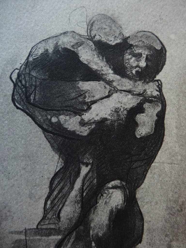 RODIN Auguste : The Hug - ETCHING 1897: TITLE : The Hug MEDIUM : Etching SIGNATURE : Unsigned YEAR : 1897 PAPER : Vellum SIZE : 13 x 10" INFORMATIONS : This etching is part of the set "Fonds G