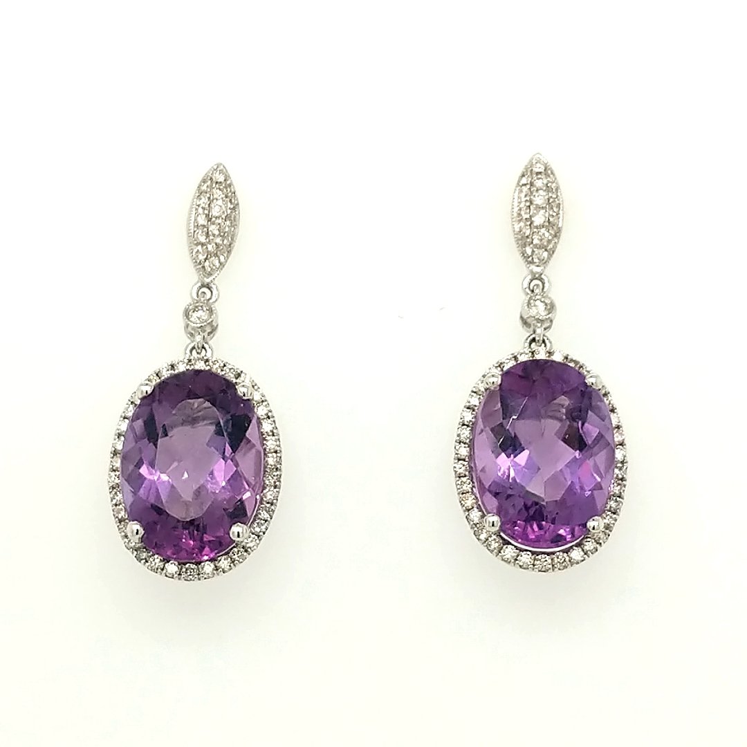 Amethyst & Diamond Earrings (1 of 3)