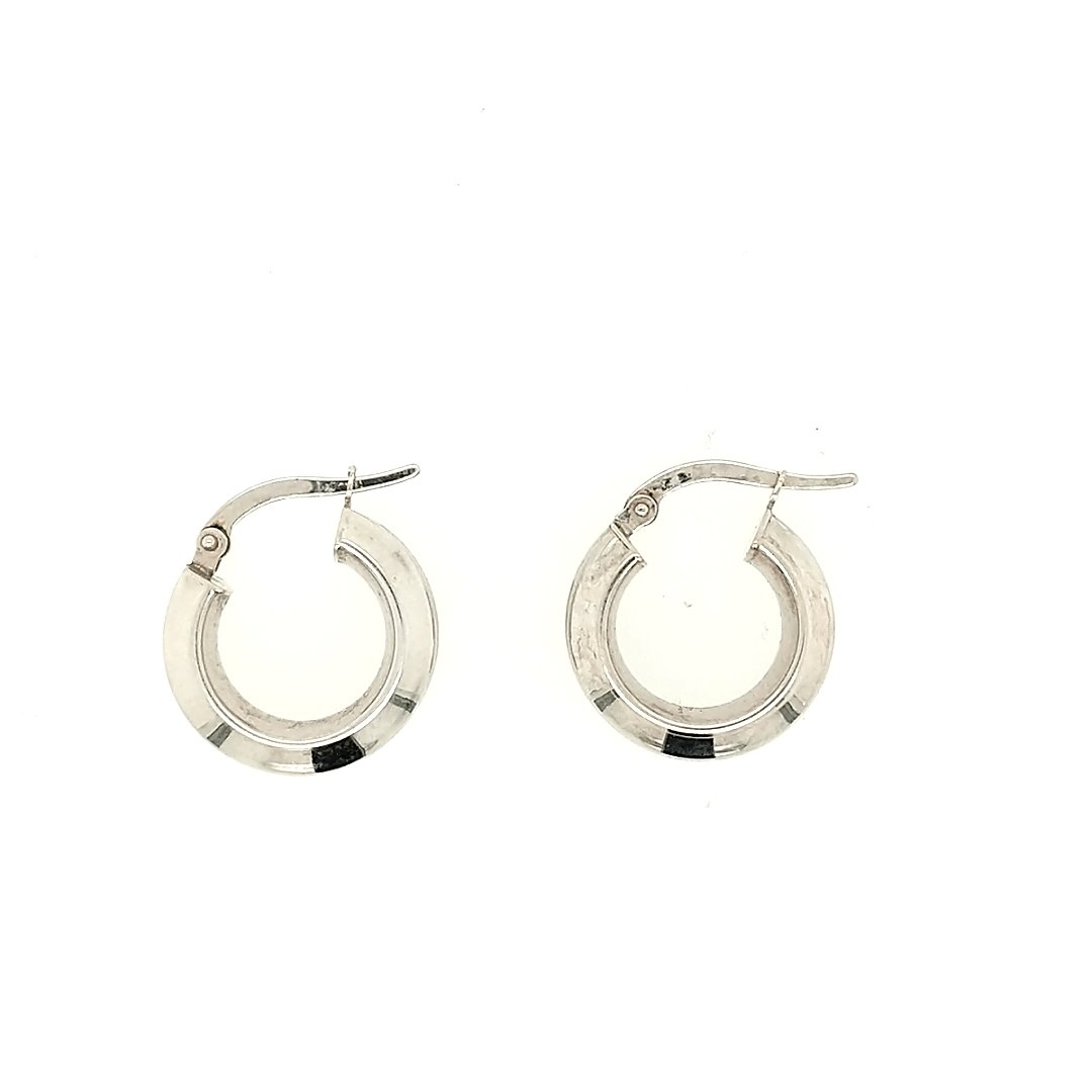 A Pair Of White gold Huggie Earings (1 of 2)