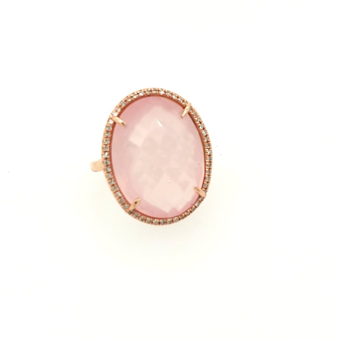A Rose Quartz & Diamond Ring (1 of 4)