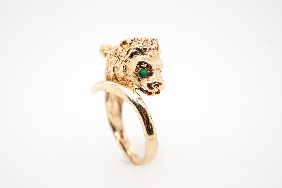 10K Yellow Gold Lion Ring (1 of 4)