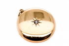 14K Yellow Gold Diamond Star Locket