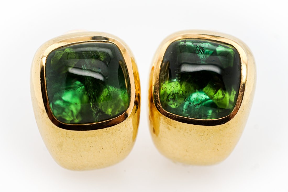 18K Tri Color Tourmaline Earrings (1 of 5)