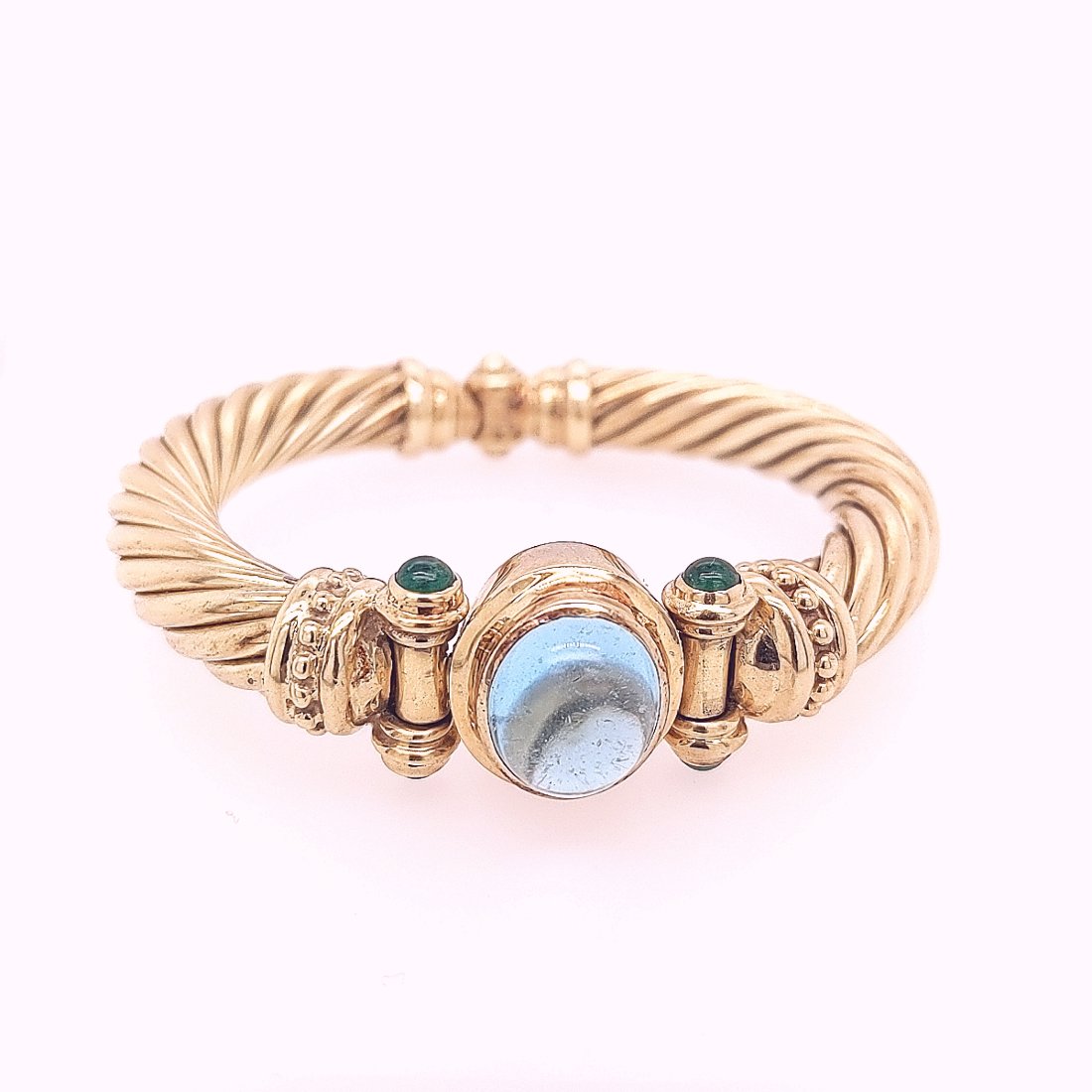 David Yurman Aqua and Emerald Cable Bracelet (1 of 5)