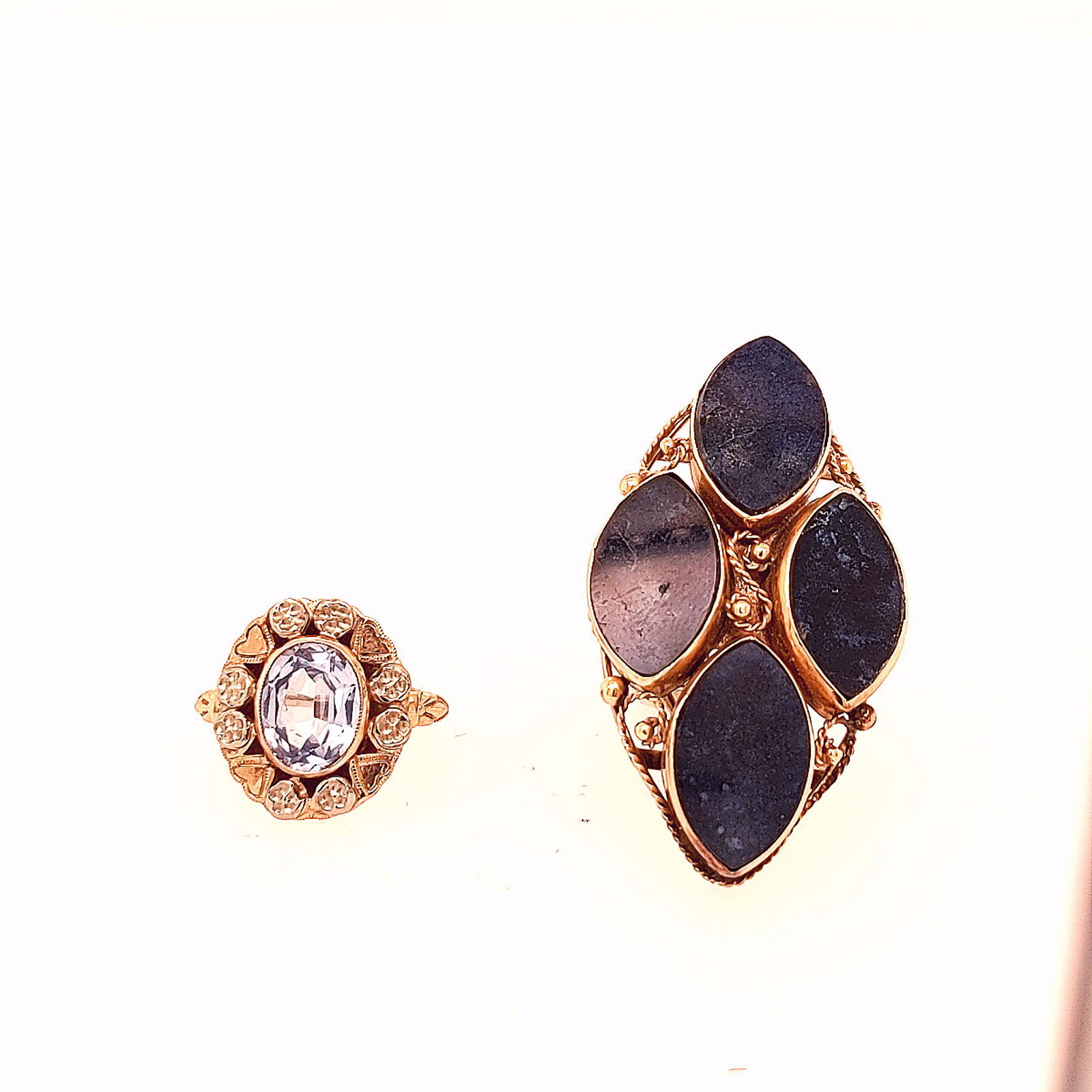 Pair of 10k Yellow Gold Rings (1 of 8)