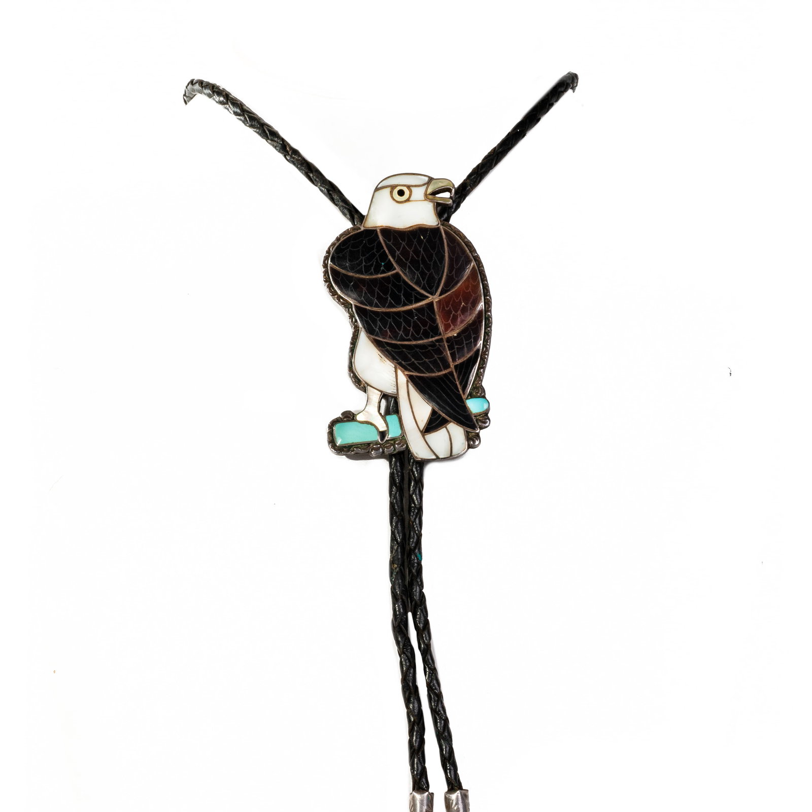 Vintage Zuni Eagle Bolo Tie by Ann Sheyka (1 of 5)