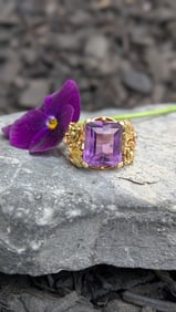 Vintage Amethyst and Diamond Ring