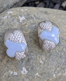 Andreoli White Gold and Lavender Chalcedony Earrings