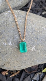 10.94 Carat Emerald Pendant and Necklace