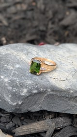 Chrome Tourmaline and Diamond Ring