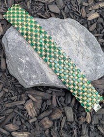 Emerald and Diamond Ribbon Bracelet
