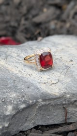 Garnet and Diamond Ring