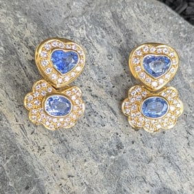 Sapphire and Diamond Earrings